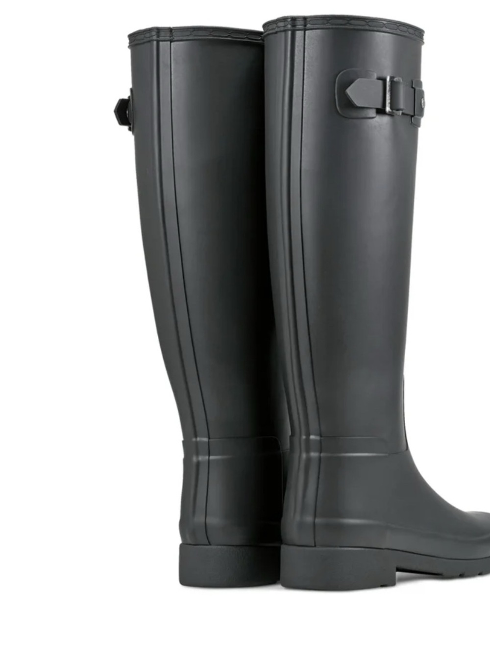 Hunter Tall Matte Black Tall Rain Boots w/Side Buckle Women’s Sz 8, Like New - Picture 3 of 16